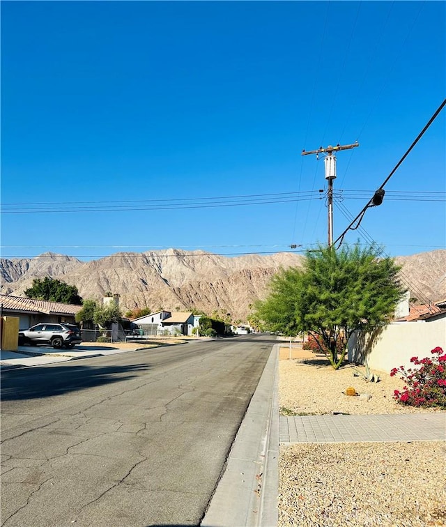 view of road featuring a mountain view