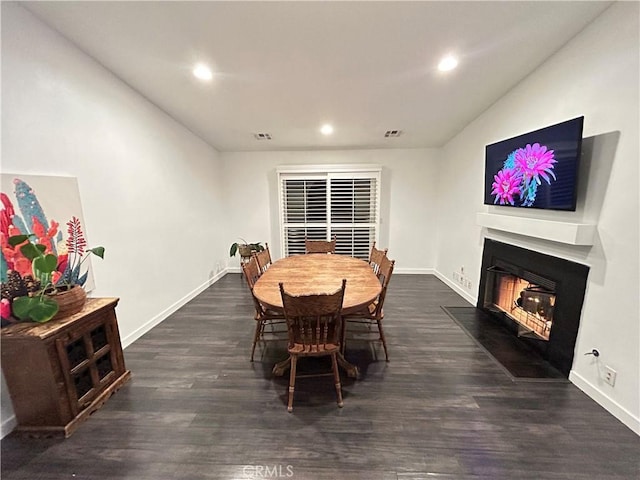 dining room featuring dark hardwood / wood-style floors