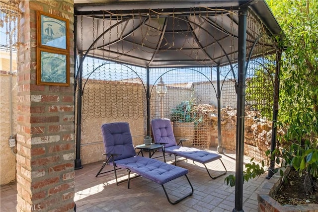 view of patio with a gazebo