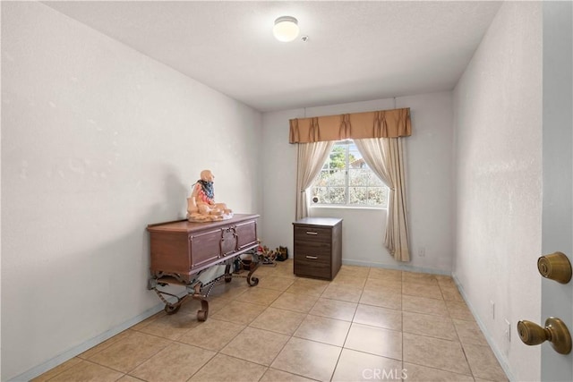 interior space featuring light tile patterned floors