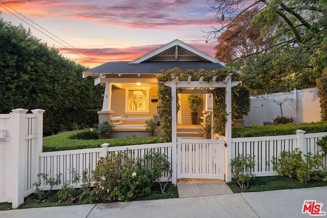 view of front of home with a porch