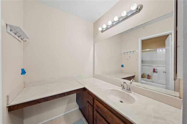 bathroom featuring vanity and tile patterned floors