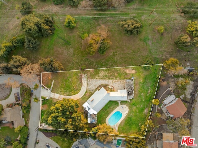 aerial view featuring a rural view