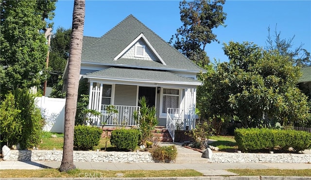 view of front facade featuring covered porch