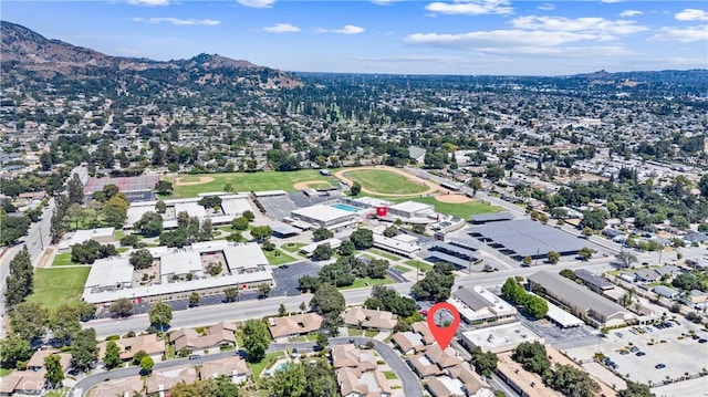 aerial view featuring a mountain view