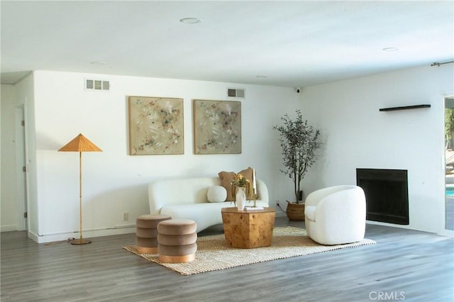 sitting room featuring wood-type flooring