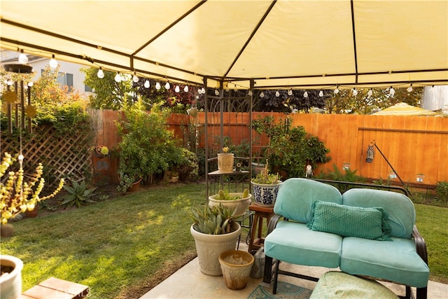 view of yard featuring a gazebo