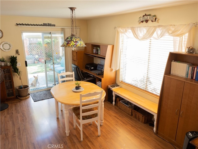 dining room with hardwood / wood-style floors