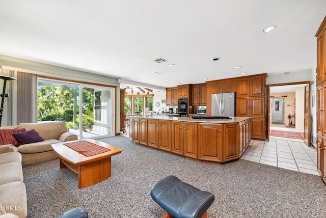 view of tiled living room