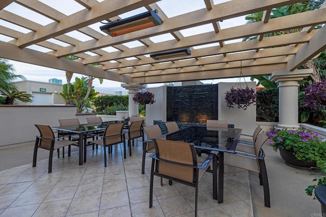 view of patio featuring a pergola