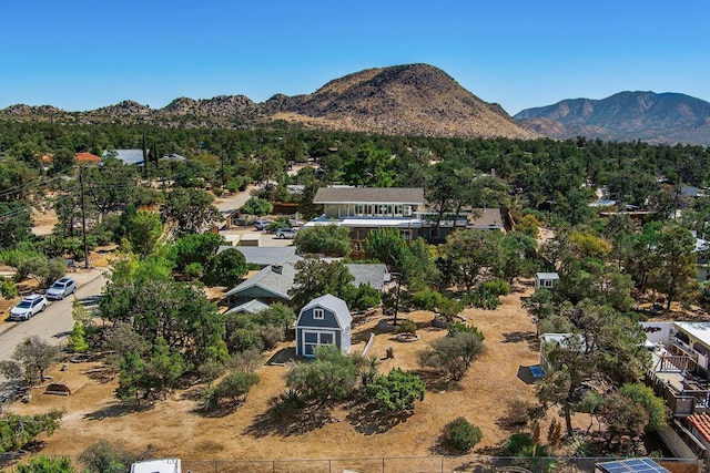 drone / aerial view with a mountain view