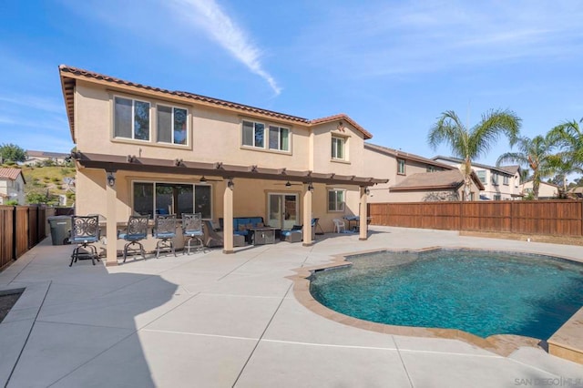 view of pool featuring a patio