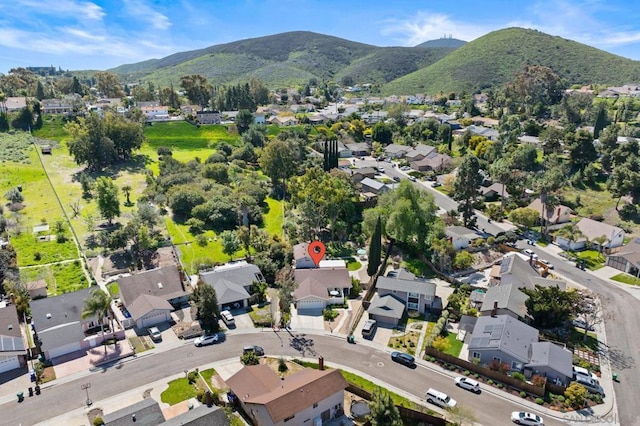 aerial view featuring a mountain view