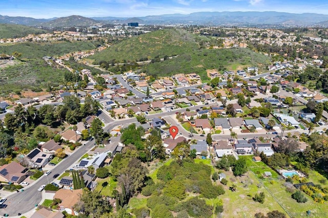 bird's eye view featuring a mountain view