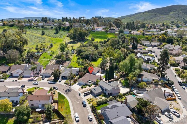 aerial view featuring a mountain view