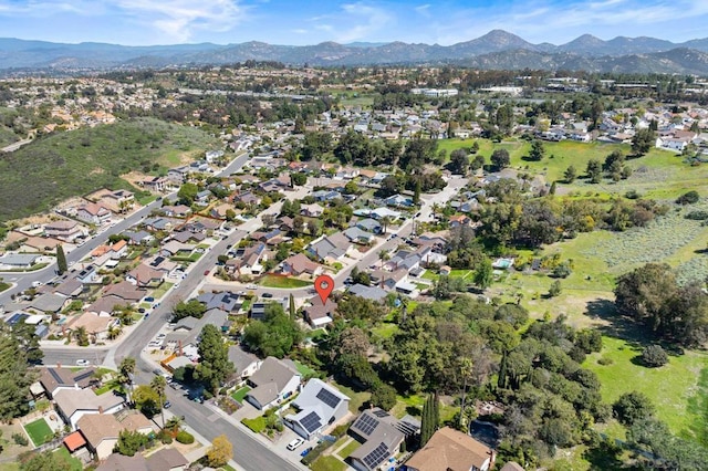 aerial view with a mountain view