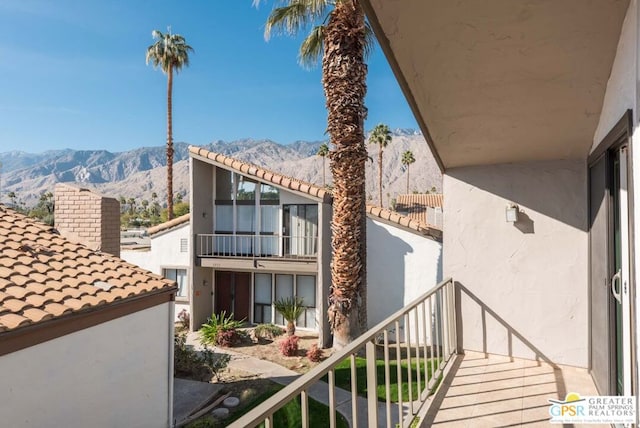 balcony with a mountain view