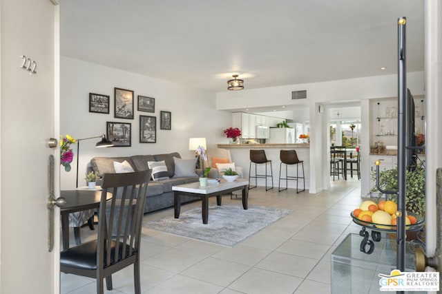 view of tiled living room