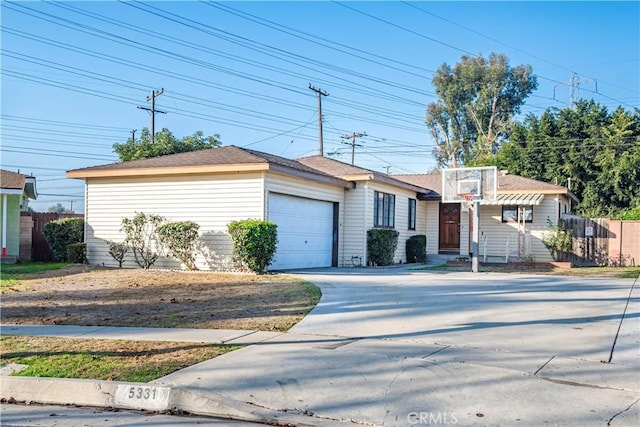 ranch-style home with a garage