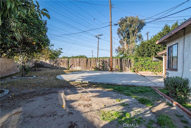 view of yard with a patio area