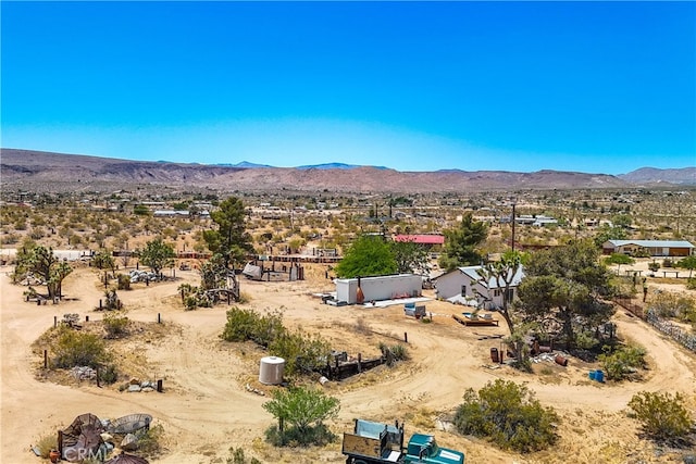 aerial view with a mountain view