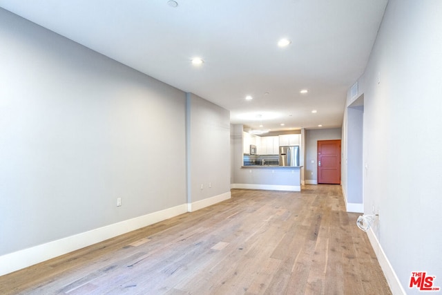 unfurnished living room featuring light hardwood / wood-style floors