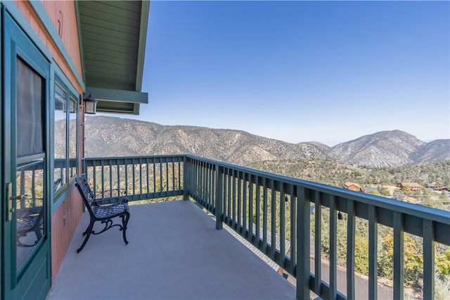 balcony with a mountain view