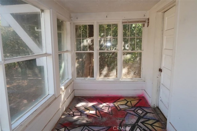 view of unfurnished sunroom