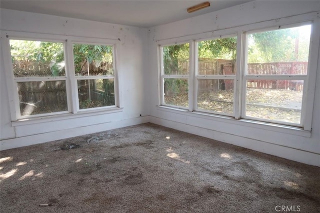 spare room featuring carpet flooring and plenty of natural light