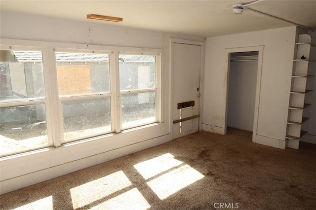 unfurnished bedroom featuring carpet floors and multiple windows