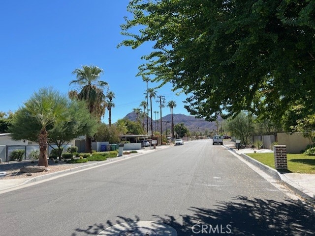 view of road featuring a mountain view