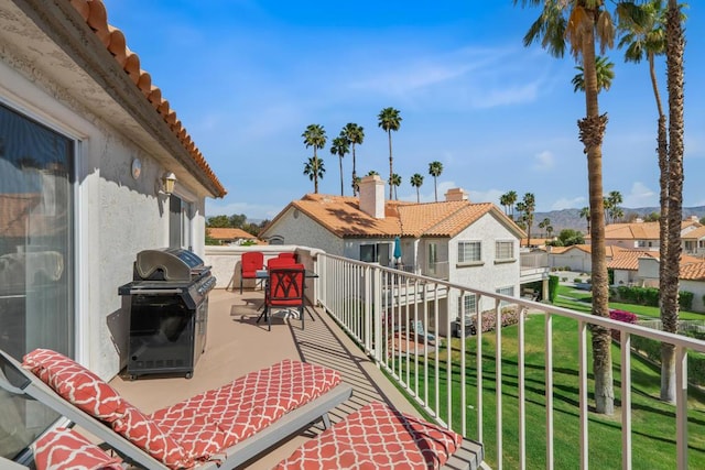 balcony with a grill