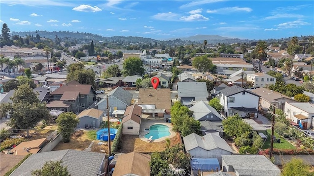 aerial view with a residential view