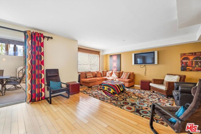 living room featuring light hardwood / wood-style flooring