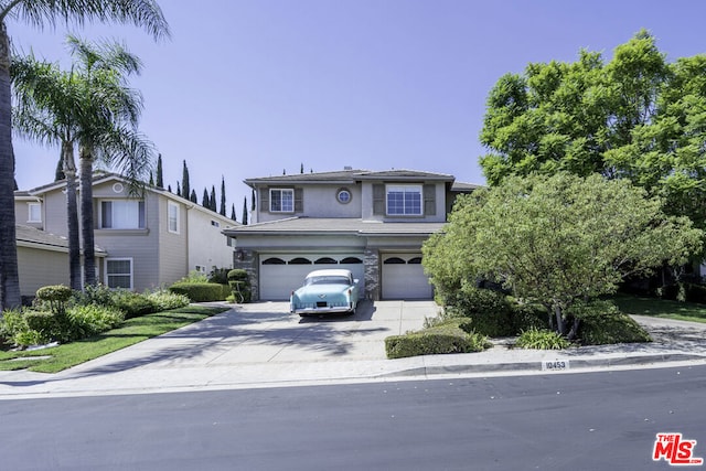 view of front of house with a garage