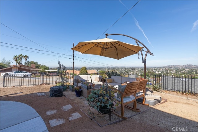 view of patio / terrace featuring an outdoor hangout area