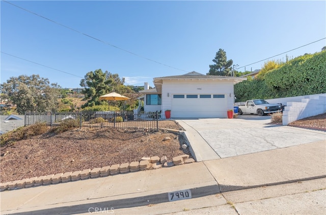 view of front of property featuring a garage