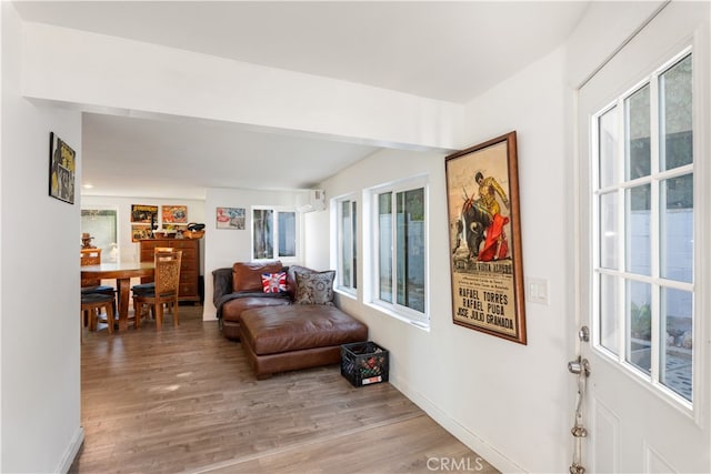 sitting room featuring wood-type flooring