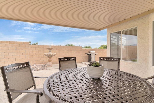 view of patio with area for grilling