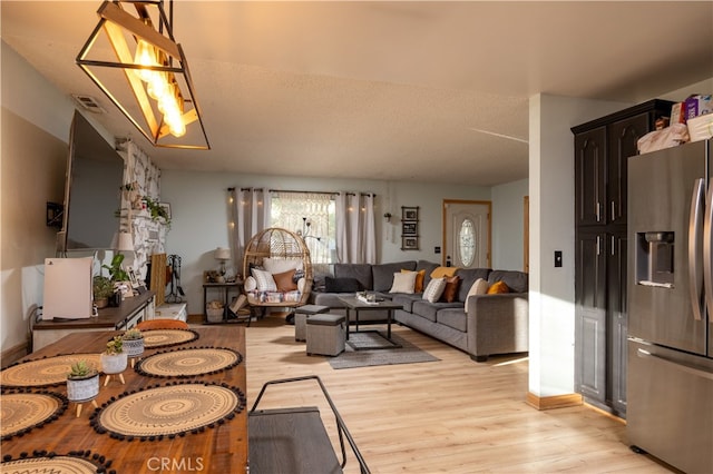 living room featuring light hardwood / wood-style flooring