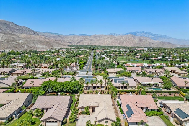 aerial view with a mountain view