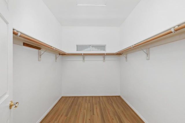 spacious closet with light hardwood / wood-style floors