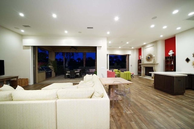 living room featuring wood-type flooring