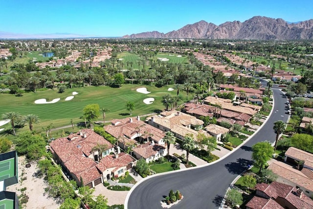 aerial view with a mountain view