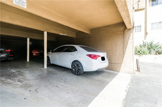 view of garage