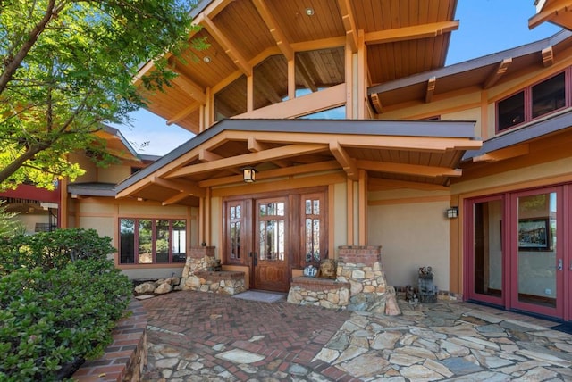 entrance to property with french doors