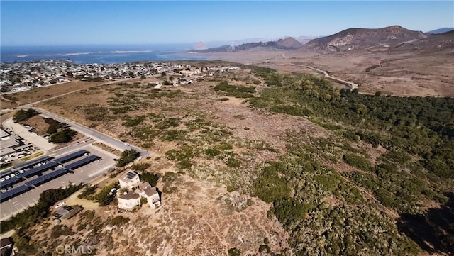 drone / aerial view with a mountain view