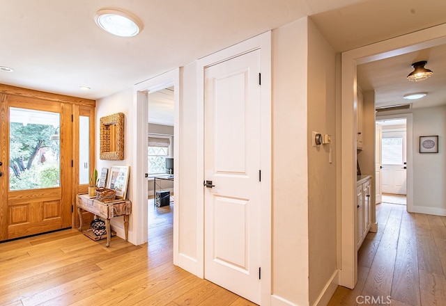 foyer featuring light hardwood / wood-style flooring