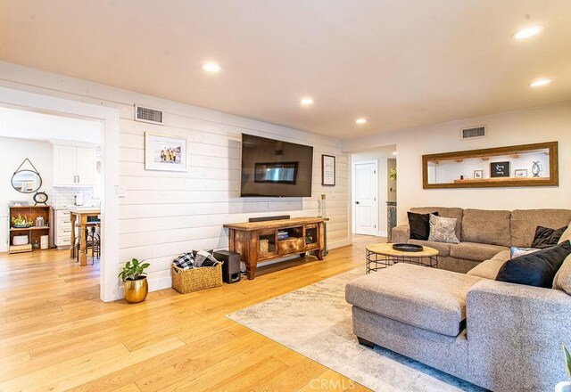 living room featuring hardwood / wood-style floors