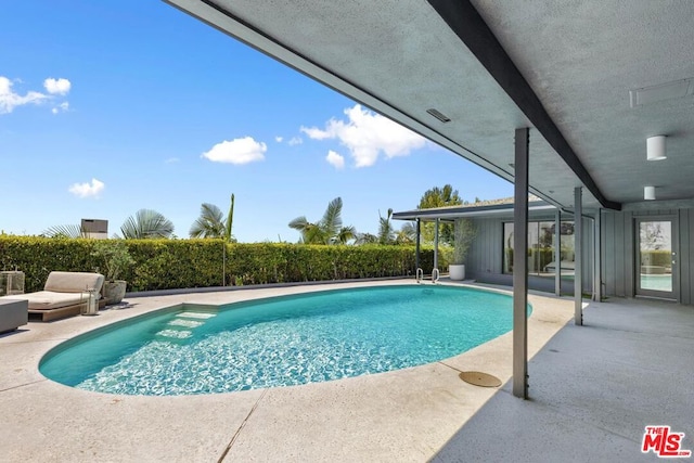 view of pool featuring a patio area